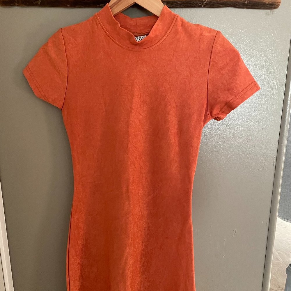 SHASA Collection Short Sleeve Turtleneck Mini Dress